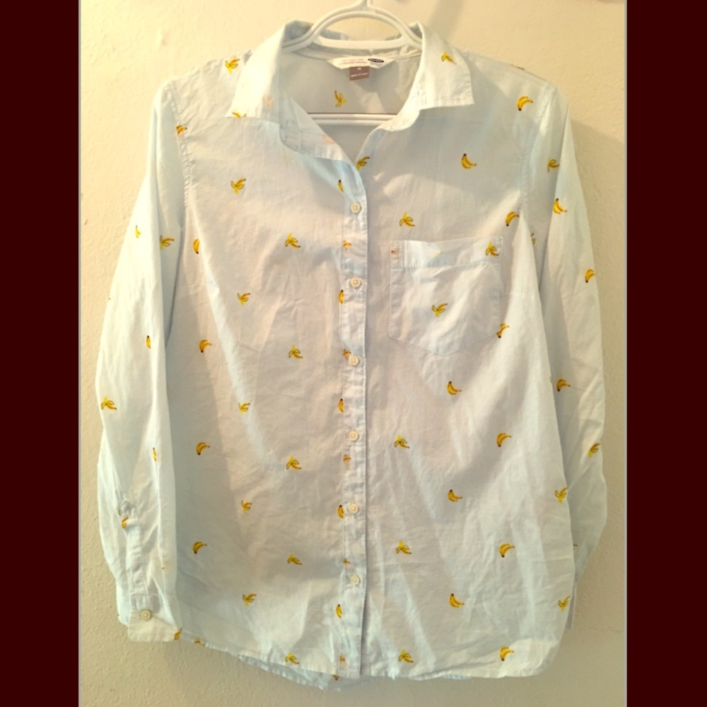 Old Navy Banana Print Button-Down Shirt